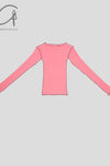 BASERANGE Ribbed Long Sleeve Top T-Shirt TTVL Collection France BAS-TTVL-RBV-WI22-BSH Ruby Red